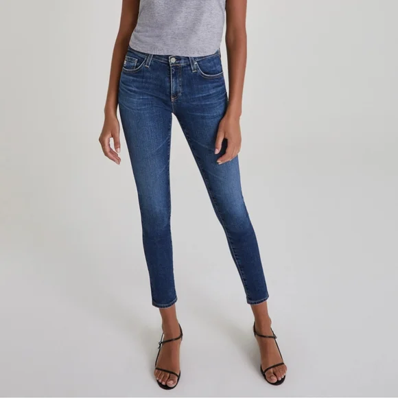 AG The Legging Ankle Super Skinny Low Rise Jean Med Wash Size 28 Y2K Low Waist - Picture 1 of 13